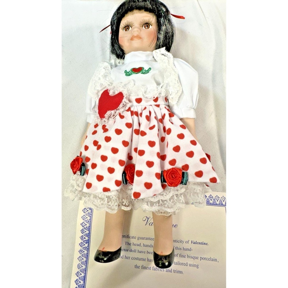 Royalton Collection Valentine Porcelain Collector Doll Red Heart Dress